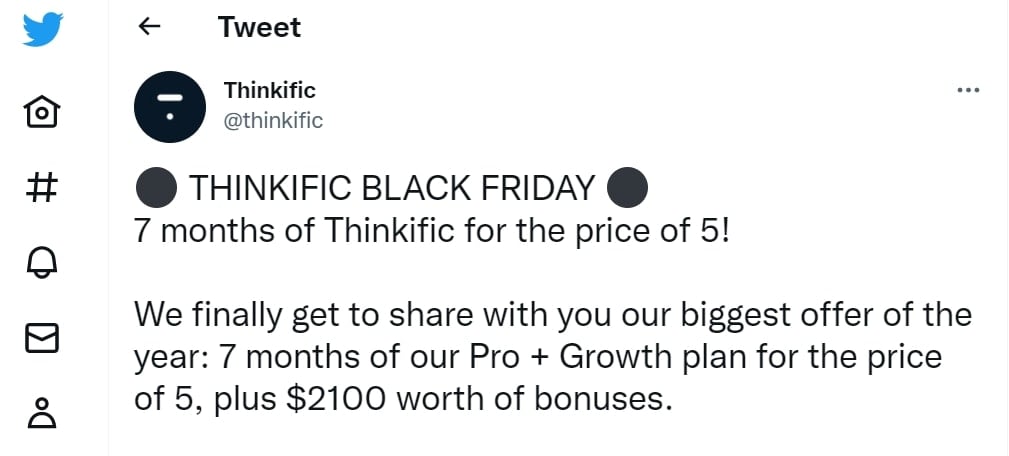 Thinkific Black Friday