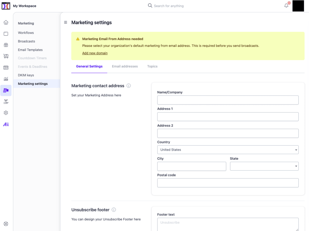 How to Edit the General Settings