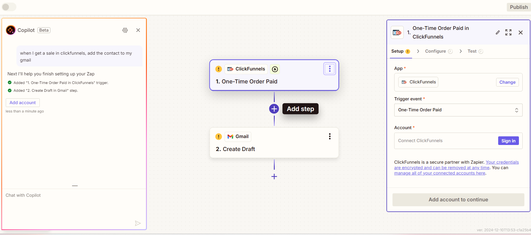 workflow screen