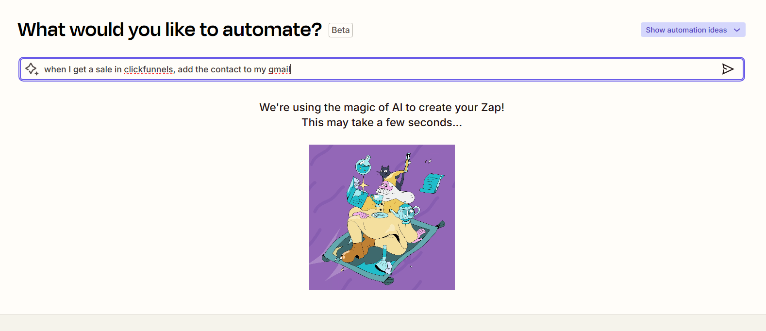 Zapier what you want it to do