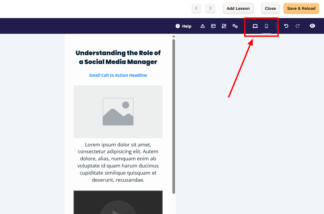 toggle between mobile