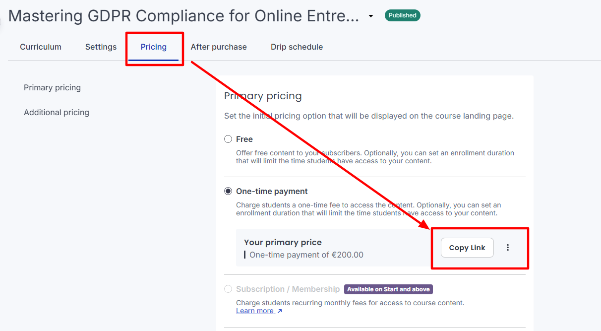 3. Link WordPress Sales Page to Thinkific Checkout