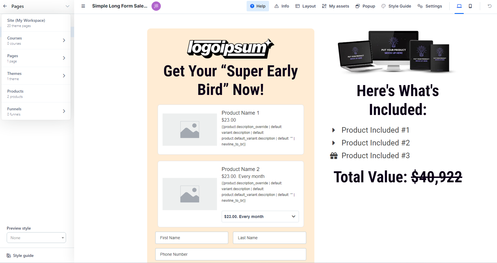 shopping cart function