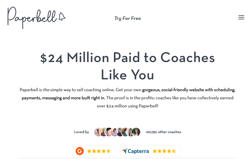 7. Paperbell: Best for Pure Coaching