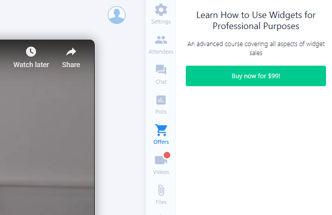 In-Webinar Offers