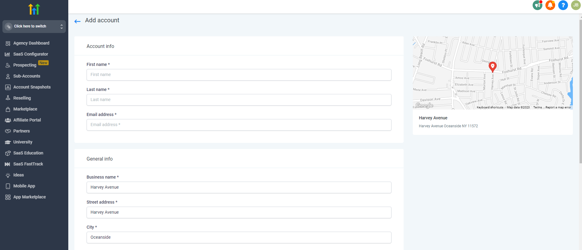 2. Fill Out the Client’s Business Profile and Preferences