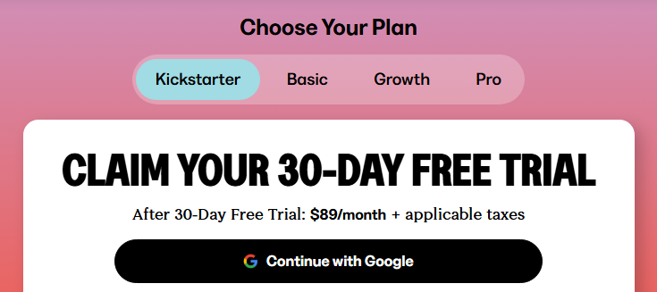 Kickstarter Plan Free Trial