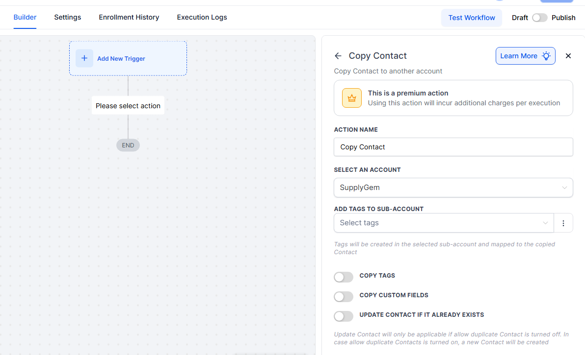 5. Copy Contacts from One Sub-Account to Another