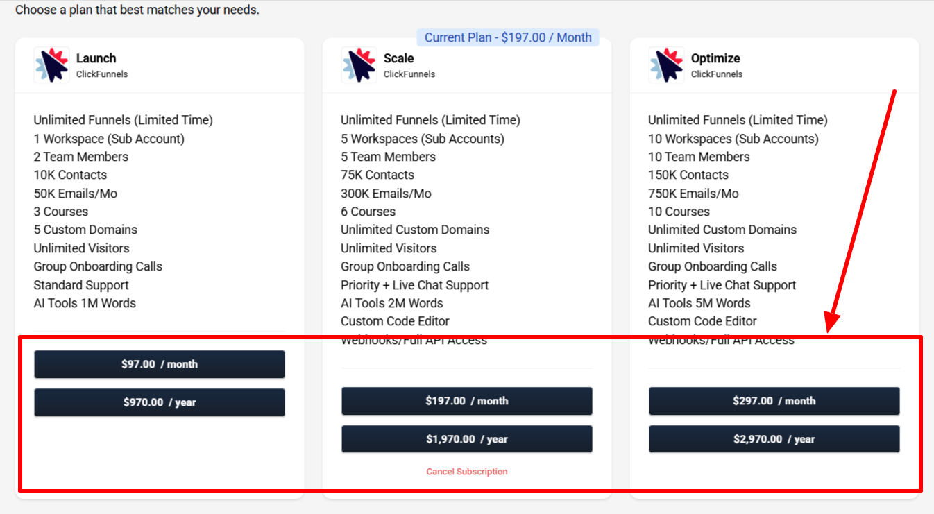 3. Downgrade or Upgrade Your Plan