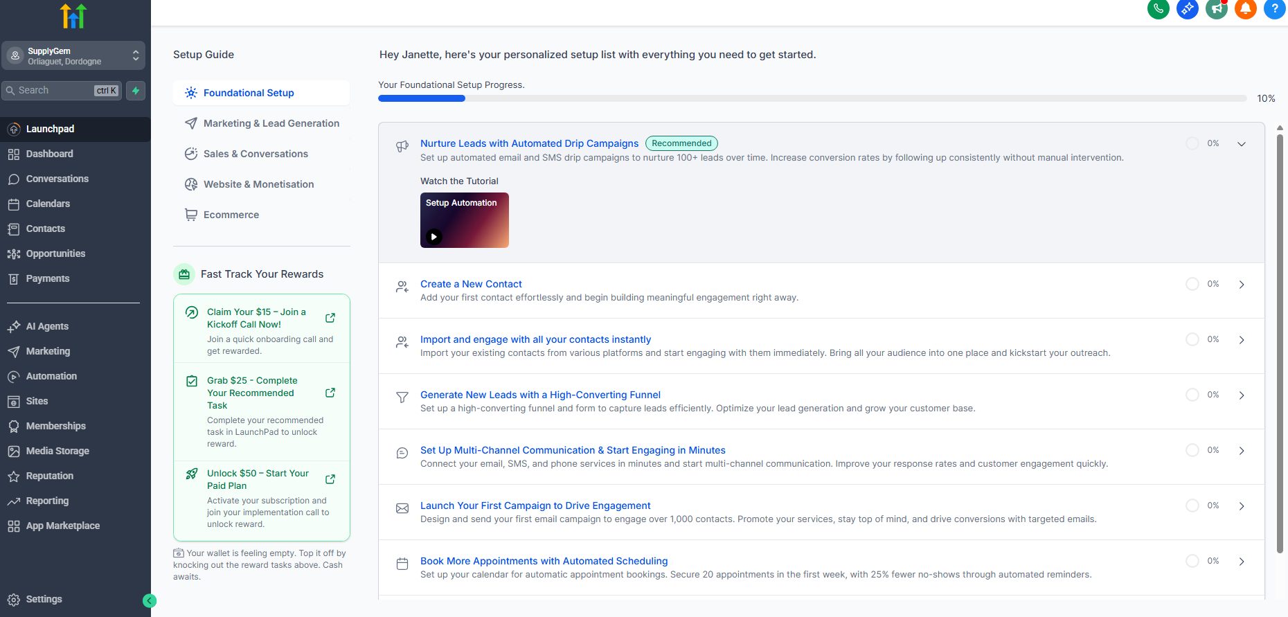 top-level admin dashboard