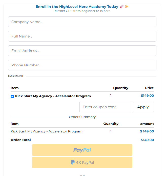 payment over four months